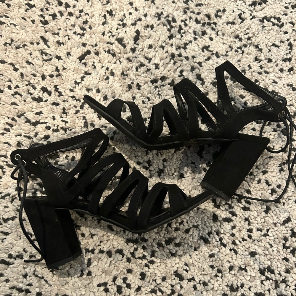 Elegant Black Strappy Women's Heels